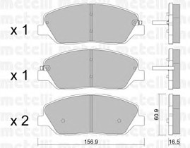 Комплект тормозных колодок дискового тормоза METELLI 22-0787-0