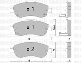 Комплект тормозных колодок дискового тормоза METELLI 22-0789-0
