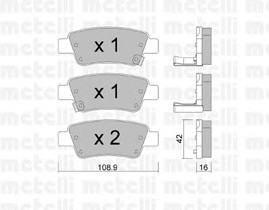 Комплект тормозных колодок дискового тормоза METELLI 22-0790-0