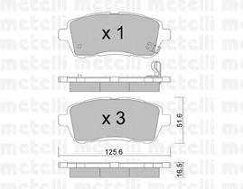 Комплект тормозных колодок дискового тормоза METELLI 22-0793-0