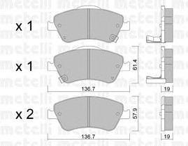 Комплект тормозных колодок дискового тормоза METELLI 22-0794-0