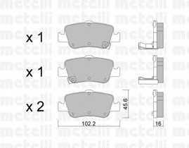 Комплект тормозных колодок дискового тормоза METELLI 22-0796-0