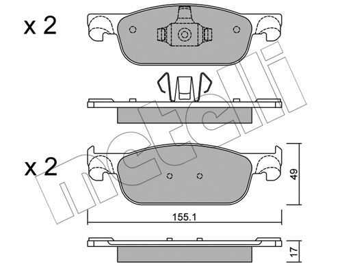 К-т дисков. тормоз. колодок METELLI 22-1109-0
