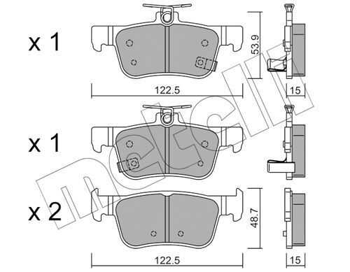К-т дисков. тормоз. колодок METELLI 22-1131-0