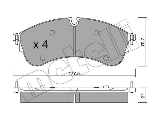 К-т дисков. тормоз. колодок METELLI 22-1174-0