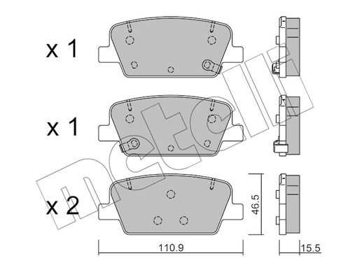 К-т дисков. тормоз. колодок METELLI 22-1283-0
