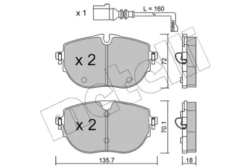 22-1321-0 колодки тормозные METELLI 22-1321-0