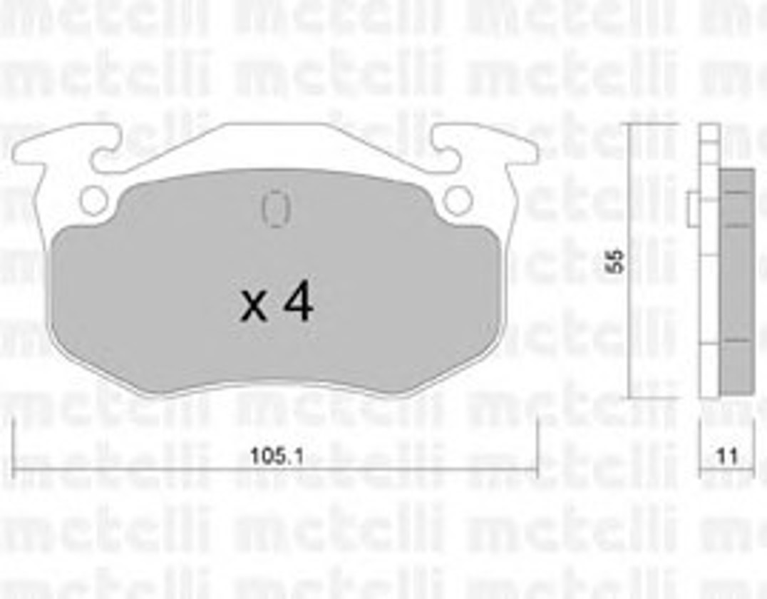 Комплект тормозных колодок дисковый тормоз METELLI 22-0038-2