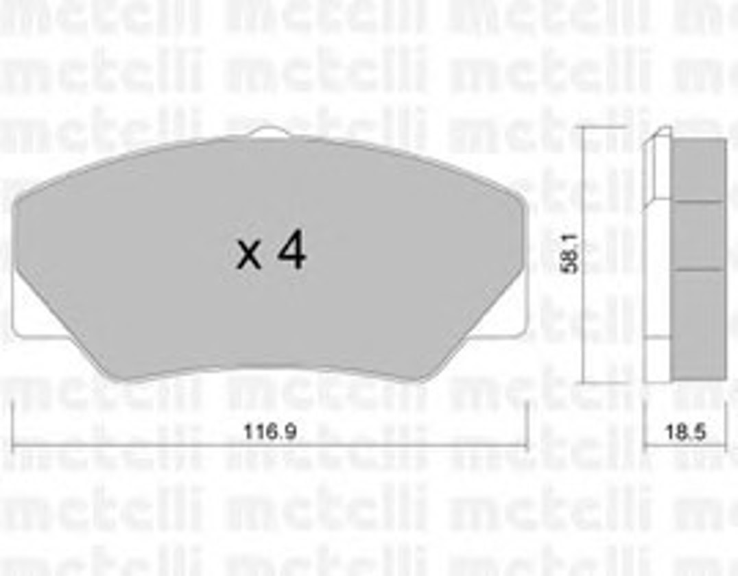 Комплект тормозных колодок дисковый тормоз METELLI 22-0056-0