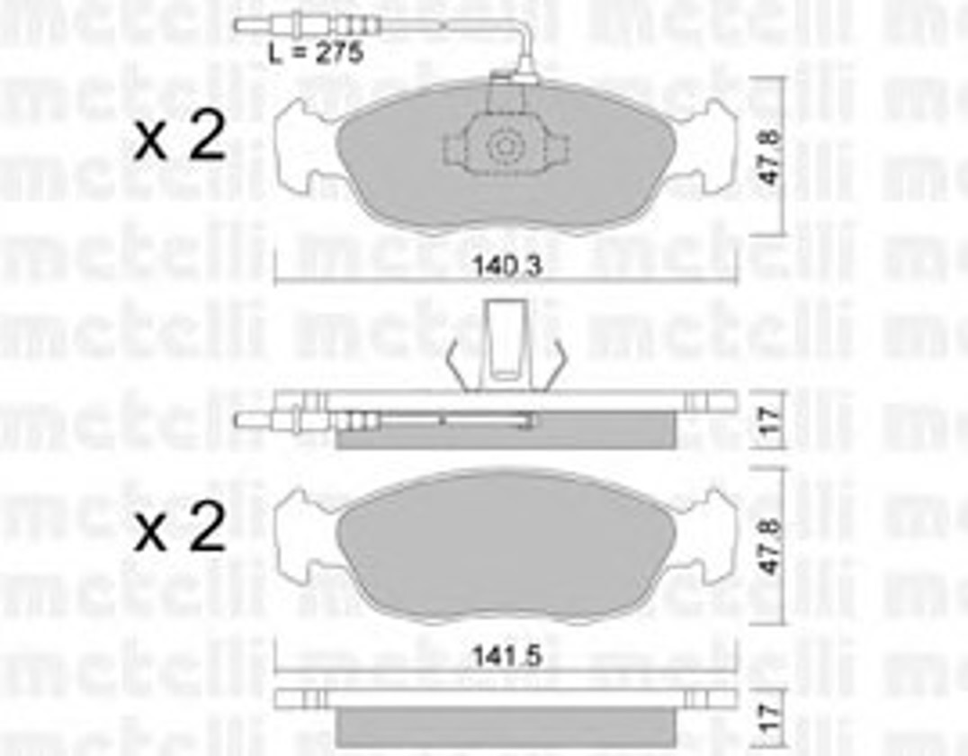 Колодки тормозные дисковые комплект METELLI 22-0156-0