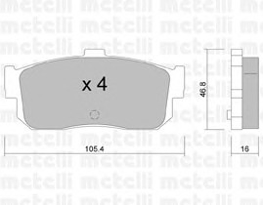 Комплект тормозных колодок дисковый тормоз METELLI 22-0193-0