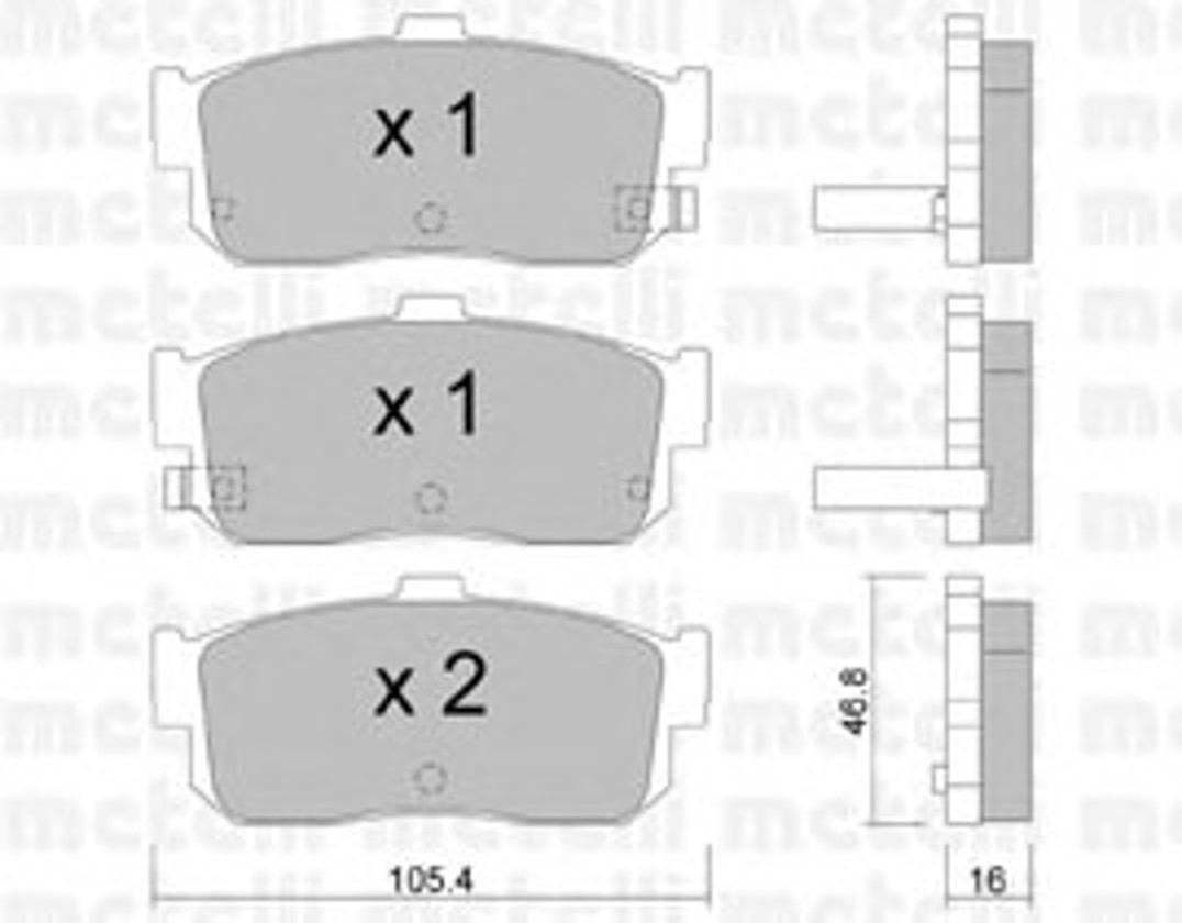 Комплект тормозных колодок дисковый тормоз METELLI 22-0193-1