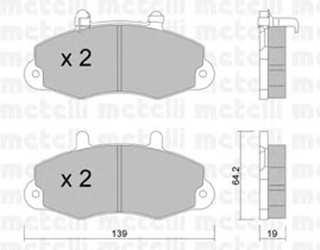 Комплект тормозных колодок дисковый тормоз METELLI 22-0194-1