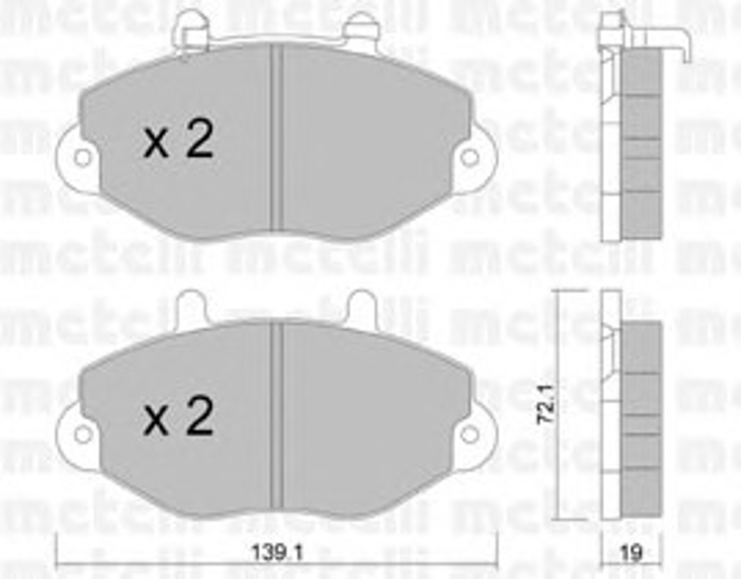 Комплект тормозных колодок дисковый тормоз METELLI 22-0195-1
