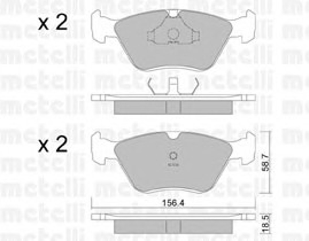 Колодки тормозные дисковые METELLI 22-0205-0