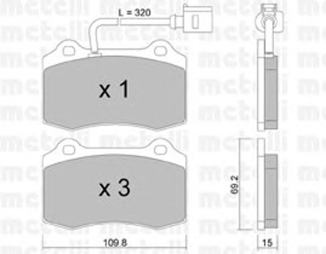 Комплект тормозных колодок дисковый тормоз METELLI 22-0251-4