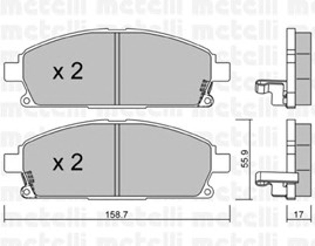 Комплект тормозных колодок дисковый тормоз METELLI 22-0406-1