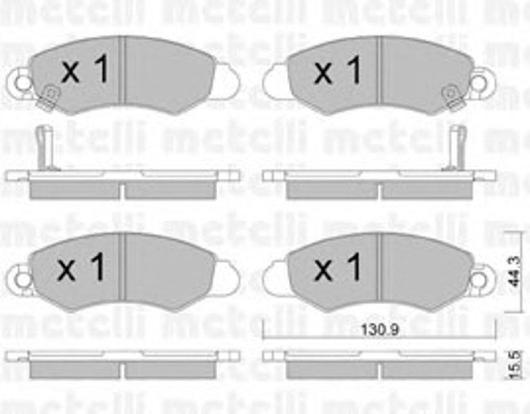 Комплект тормозных колодок дисковый тормоз METELLI 22-0418-0