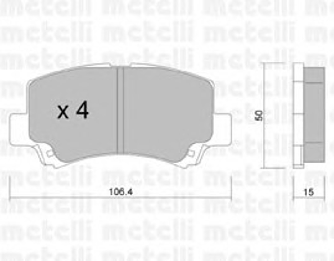 Комплект тормозных колодок дисковый тормоз METELLI 22-0419-0