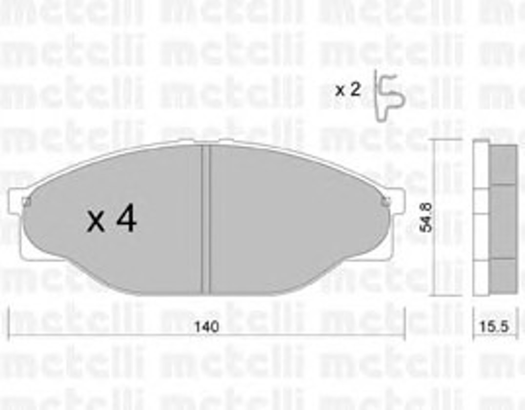 Колодки тормозные дисковые METELLI 22-0433-0