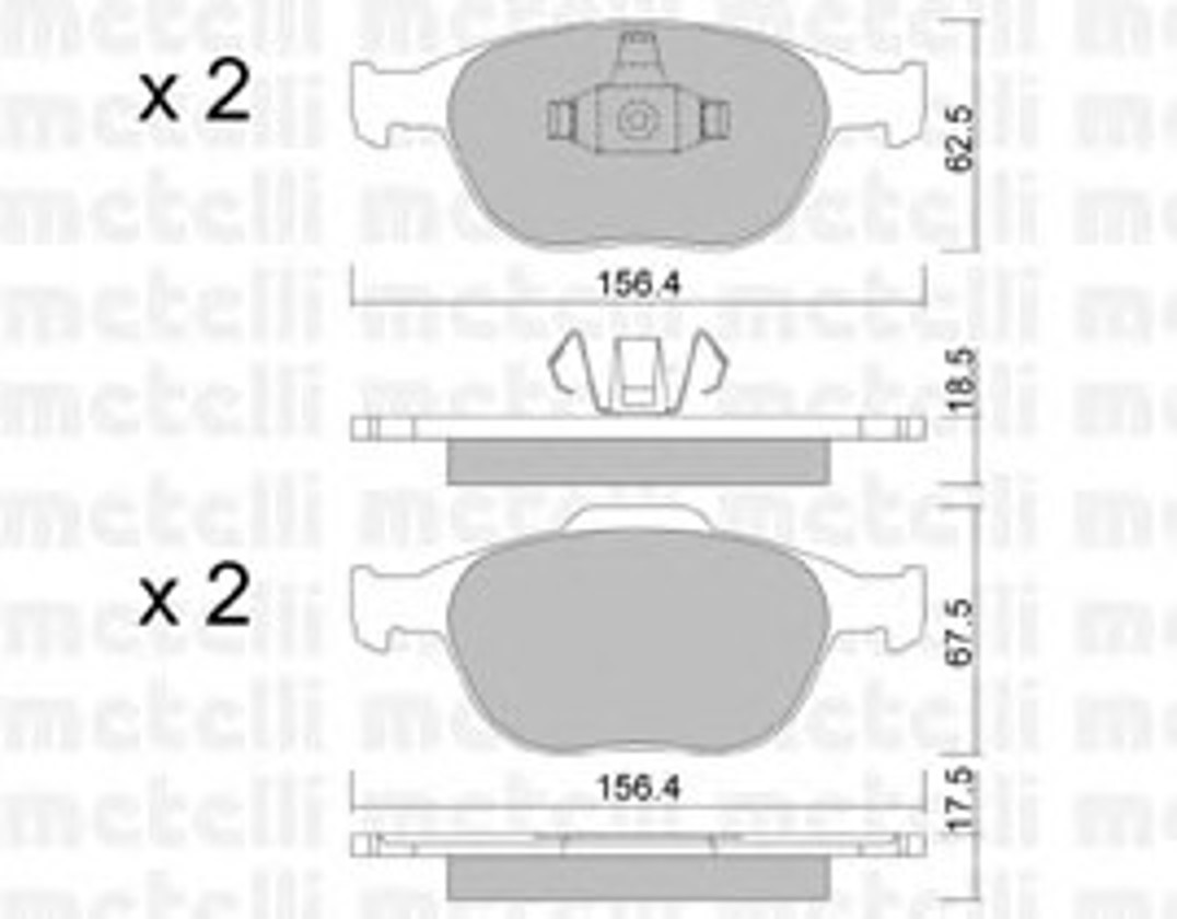 Комплект тормозных колодок дисковый тормоз METELLI 22-0533-0