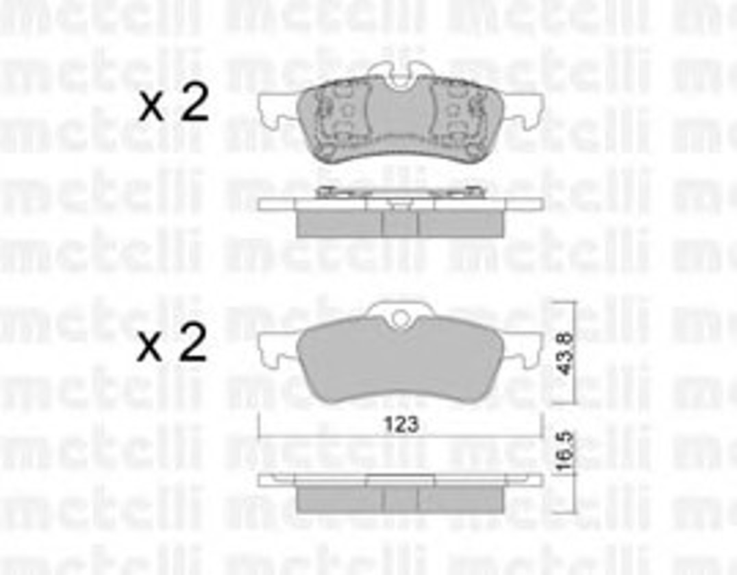 Комплект тормозных колодок дисковый тормоз METELLI 22-0556-0