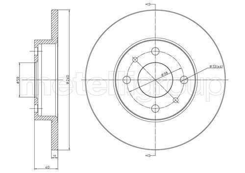 Тормозной диск METELLI 23-0232C