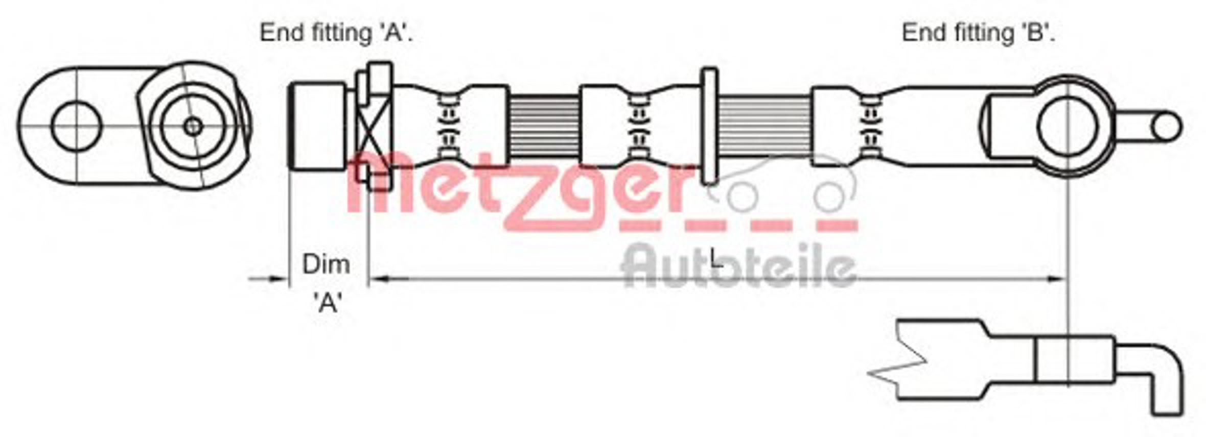 Шланг тормозной METZGER 4110011