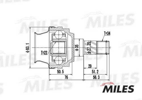 Шрус MILES GA10014