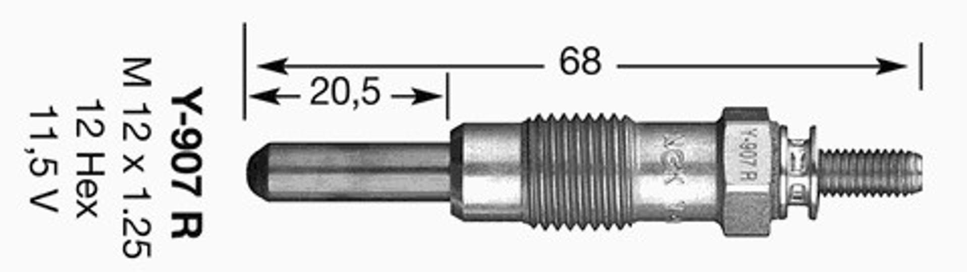 Свеча накаливания y-907r NGK 4479