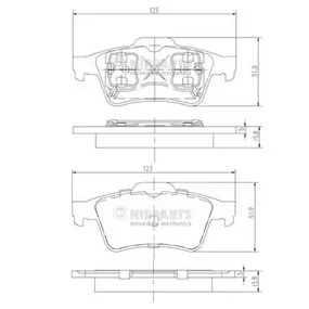 Колодка тормозная дисковая комплект NIPPARTS J3611045