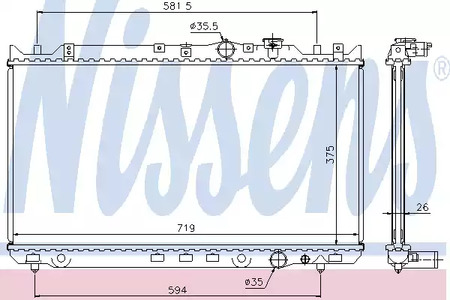 Радиатор системы охлаждения NISSENS 62482A