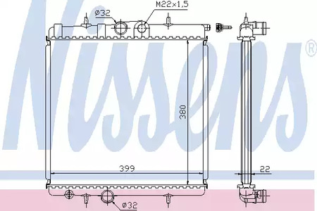 Радиатор системы охлаждения NISSENS 63708A