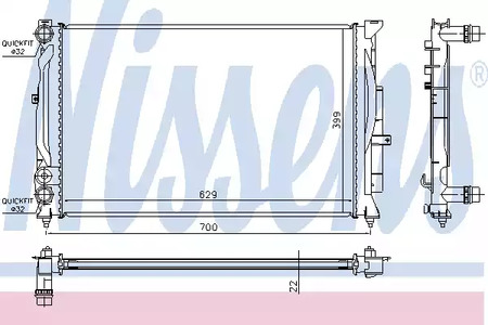 Радиатор системы охлаждения NISSENS 60308A