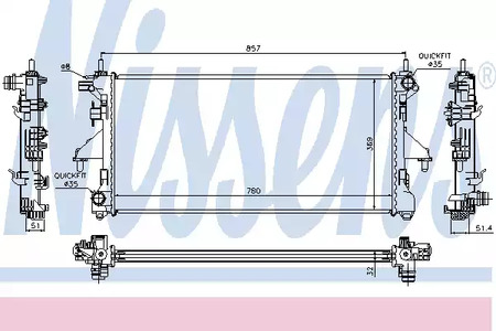 Радиатор системы охлаждения NISSENS 63555A