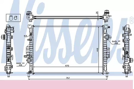Радиатор охлаждения двигателя NISSENS 65615A