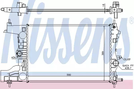 Радиатор системы охлаждения NISSENS 630727