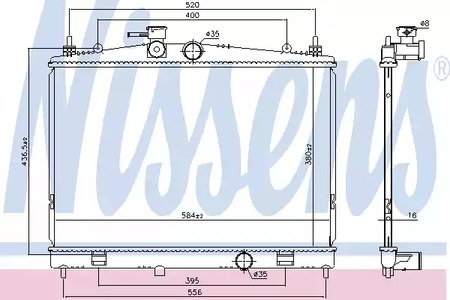 Радиатор системы охлаждения NISSENS 68735