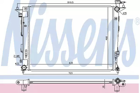 Радиатор системы охлаждения NISSENS 675018