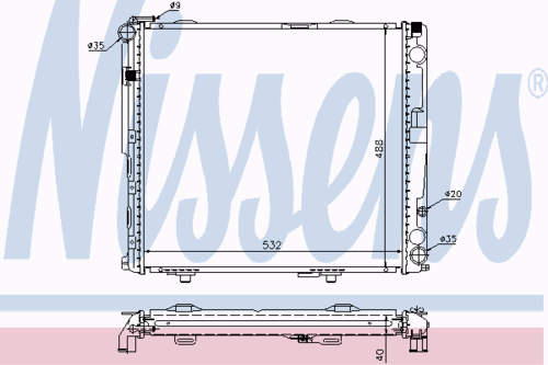 Радиатор системы охлаждения NISSENS 62696A