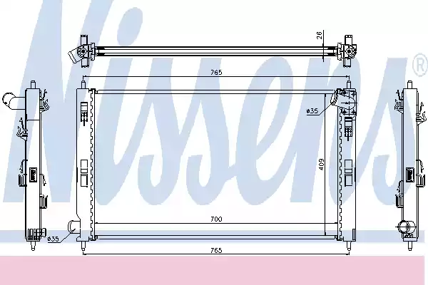 Радиатор системы охлаждения NISSENS 67359