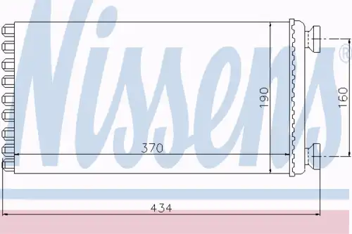 Ns71926 радиатор отопителя plastic/aluminium 370x190x43 NISSENS 71926