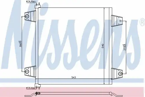 Ns940031 радиатор кондиционера конденсер aluminium/aluminium 543x540x16 NISSENS 940031