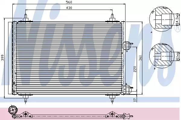 Радиатор кондиционера NISSENS 94570