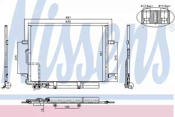 Радиатор кондиционера NISSENS 94614