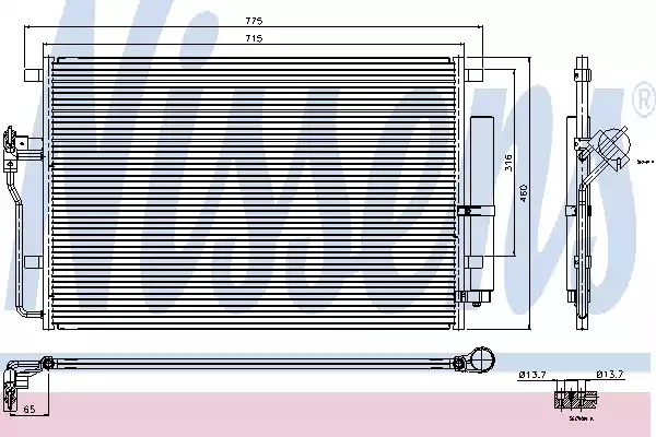 Радиатор кондиционера NISSENS 94917