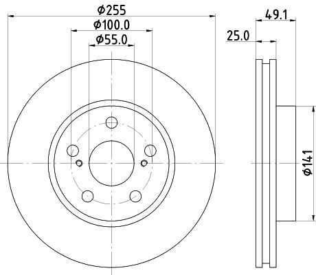 Диск тормозной передний NISSHINBO ND1085K