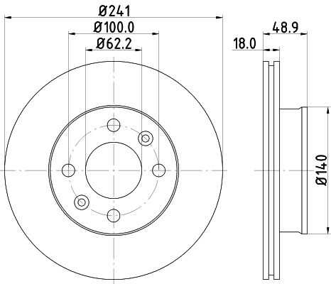 Диск тормозной передний NISSHINBO ND6018K