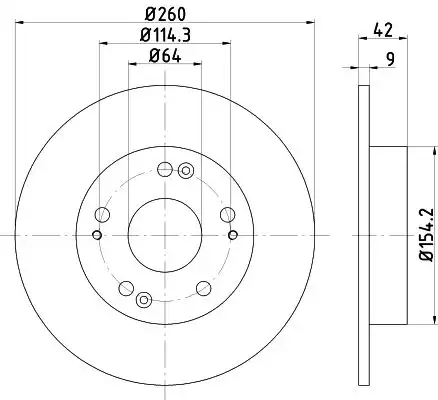 Диск тормозной с покрытием 260x42 NISSHINBO ND8010K