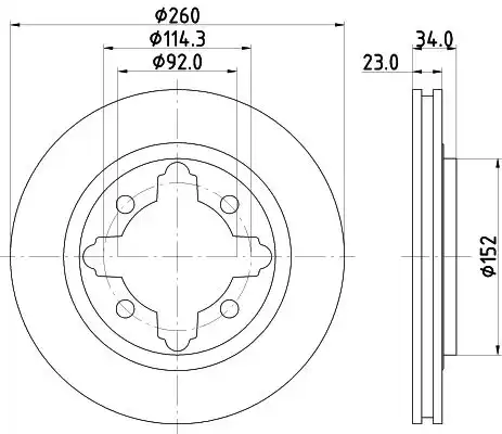 Диск тормозной с покрытием NISSHINBO ND8018K